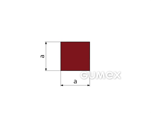 Silikonový profil čtvercový, 10x10mm, 60°ShA, -60°C/+250°C, červenohnědý
